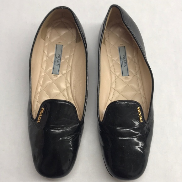 PRADA Milano Black Leather Women’s Slip On Loafers, Excellent Condition, Size 36 - Picture 2 of 7